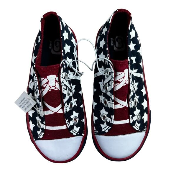 The Children's Place Patriotic Stars Slip On Sneakers Sz 8 Toddler Shoes USA New - Picture 6 of 6